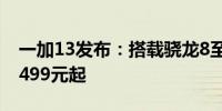 一加13发布：搭载骁龙8至尊版处理器售价4499元起