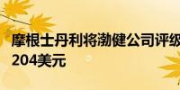 摩根士丹利将渤健公司评级下调至平配目标价204美元