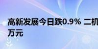 高新发展今日跌0.9% 二机构净卖出9683.18万元