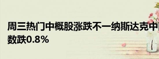 周三热门中概股涨跌不一纳斯达克中国金龙指数跌0.8%