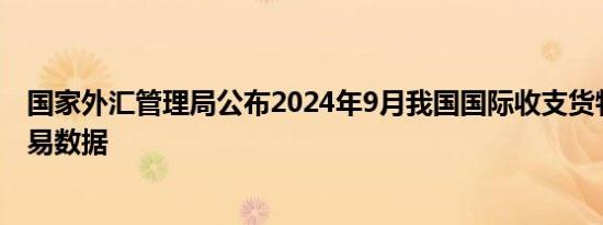 国家外汇管理局公布2024年9月我国国际收支货物和服务贸易数据