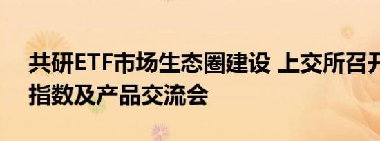 共研ETF市场生态圈建设 上交所召开科创板指数及产品交流会