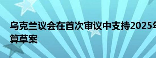 乌克兰议会在首次审议中支持2025年国家预算草案