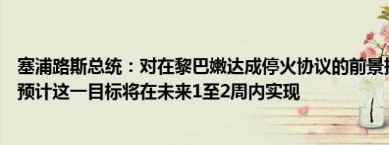 塞浦路斯总统：对在黎巴嫩达成停火协议的前景持乐观态度预计这一目标将在未来1至2周内实现