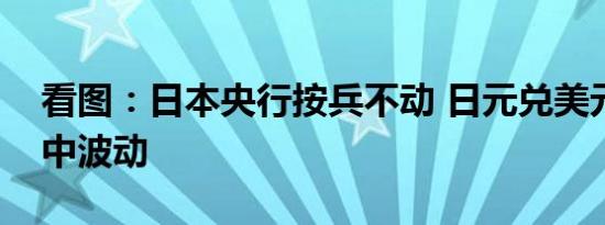 看图：日本央行按兵不动 日元兑美元在狭幅中波动