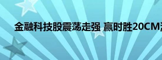 金融科技股震荡走强 赢时胜20CM涨停