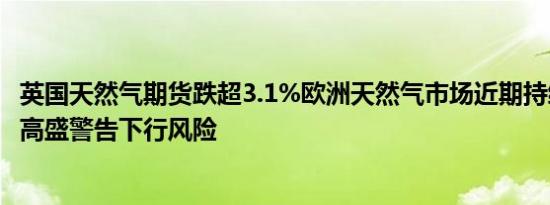 英国天然气期货跌超3.1%欧洲天然气市场近期持续上涨之后高盛警告下行风险