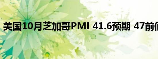 美国10月芝加哥PMI 41.6预期 47前值 46.6