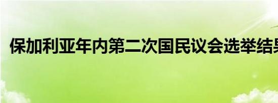 保加利亚年内第二次国民议会选举结果揭晓