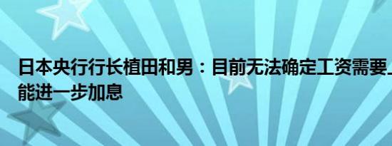 日本央行行长植田和男：目前无法确定工资需要上涨多少才能进一步加息