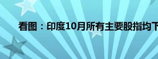 看图：印度10月所有主要股指均下跌