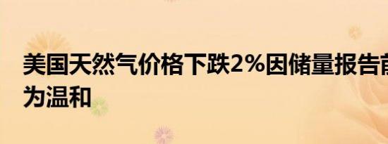 美国天然气价格下跌2%因储量报告前预测较为温和