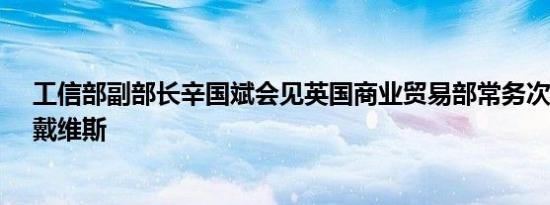 工信部副部长辛国斌会见英国商业贸易部常务次官加雷思·戴维斯