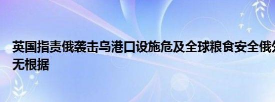 英国指责俄袭击乌港口设施危及全球粮食安全俄外交部：毫无根据