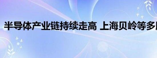 半导体产业链持续走高 上海贝岭等多股涨停