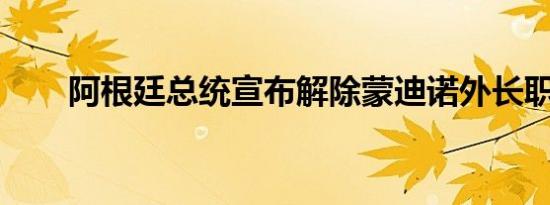 阿根廷总统宣布解除蒙迪诺外长职务