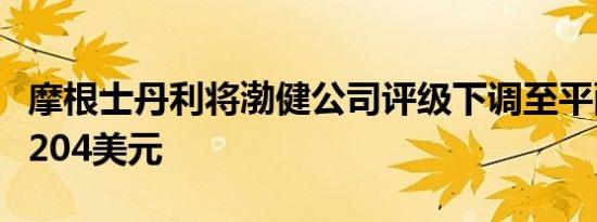 摩根士丹利将渤健公司评级下调至平配目标价204美元