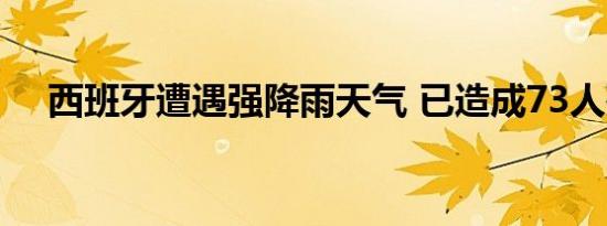 西班牙遭遇强降雨天气 已造成73人死亡