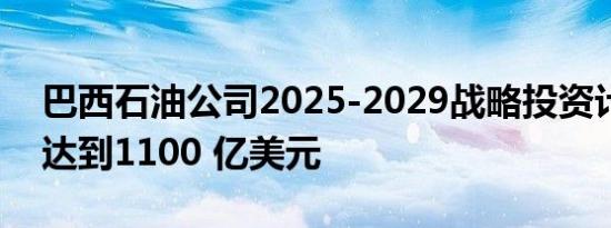 巴西石油公司2025-2029战略投资计划可能达到1100 亿美元