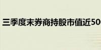 三季度末券商持股市值近500亿元新进171股