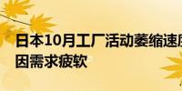 日本10月工厂活动萎缩速度为三个月来最快 因需求疲软