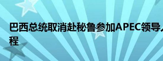 巴西总统取消赴秘鲁参加APEC领导人会议行程