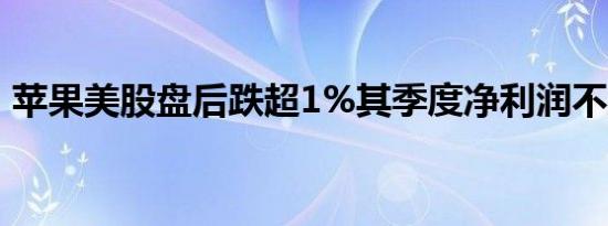 苹果美股盘后跌超1%其季度净利润不及预期