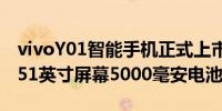 vivoY01智能手机正式上市HelioP35SoC 6.51英寸屏幕5000毫安电池