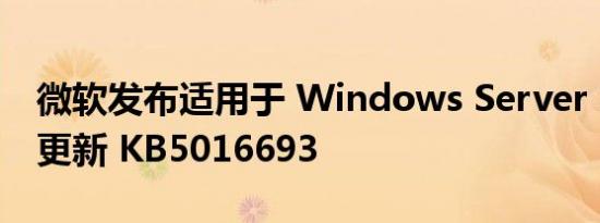 微软发布适用于 Windows Server 2022 的更新 KB5016693