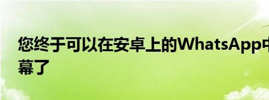 您终于可以在安卓上的WhatsApp中共享屏幕了