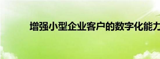 增强小型企业客户的数字化能力