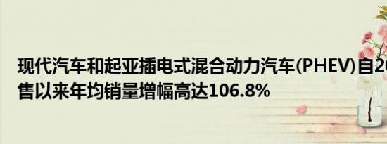 现代汽车和起亚插电式混合动力汽车(PHEV)自2015年起开售以来年均销量增幅高达106.8%