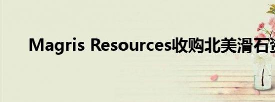 Magris Resources收购北美滑石资产