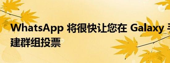 WhatsApp 将很快让您在 Galaxy 手机上创建群组投票