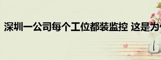 深圳一公司每个工位都装监控 这是为什么呢