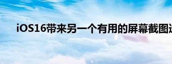 iOS16带来另一个有用的屏幕截图选项