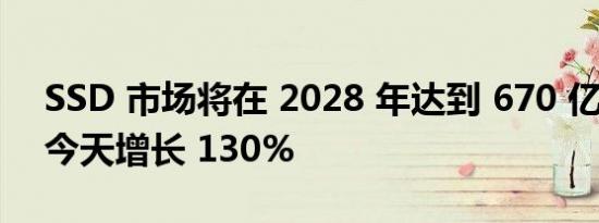 SSD 市场将在 2028 年达到 670 亿美元 比今天增长 130%