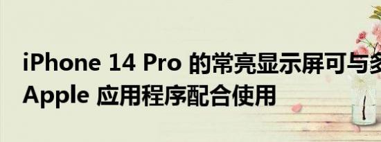 iPhone 14 Pro 的常亮显示屏可与多个原生 Apple 应用程序配合使用