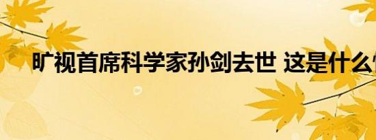 旷视首席科学家孙剑去世 这是什么情况