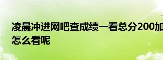 凌晨冲进网吧查成绩一看总分200加 对此你怎么看呢