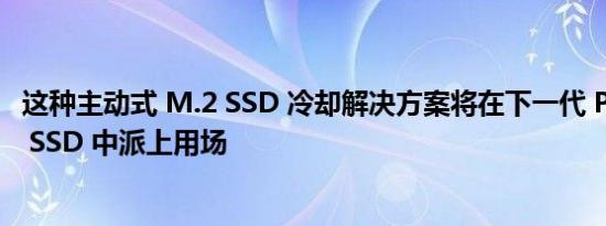 这种主动式 M.2 SSD 冷却解决方案将在下一代 PCIe Gen 5 SSD 中派上用场