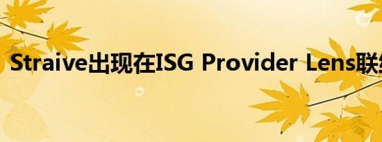 Straive出现在ISG Provider Lens联络中心