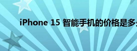 iPhone 15 智能手机的价格是多少