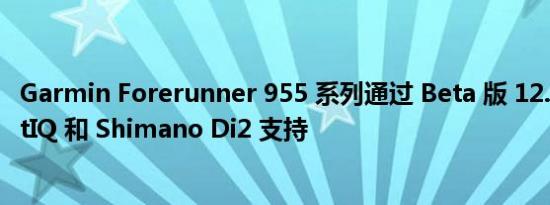 Garmin Forerunner 955 系列通过 Beta 版 12.20 获得 SatIQ 和 Shimano Di2 支持