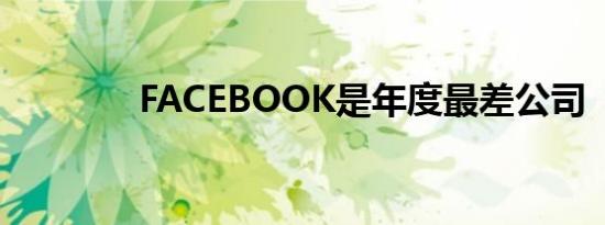 FACEBOOK是年度最差公司