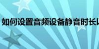 如何设置音频设备静音时长以达到最佳效果？