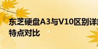 东芝硬盘A3与V10区别详解：性能、规格及特点对比