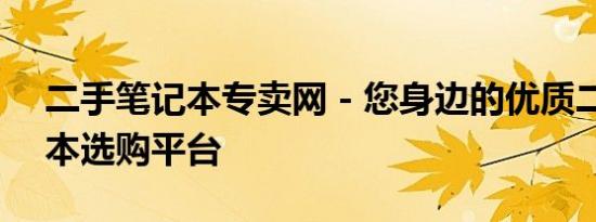 二手笔记本专卖网 - 您身边的优质二手笔记本选购平台