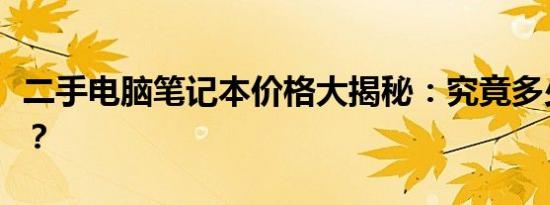 二手电脑笔记本价格大揭秘：究竟多少钱一台？