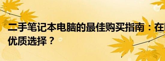 二手笔记本电脑的最佳购买指南：在哪里寻找优质选择？